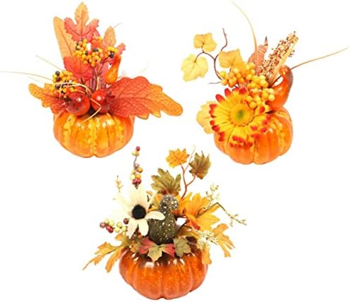 Ochine Artificial Mini Pumpkins Fall Wreath Decorations