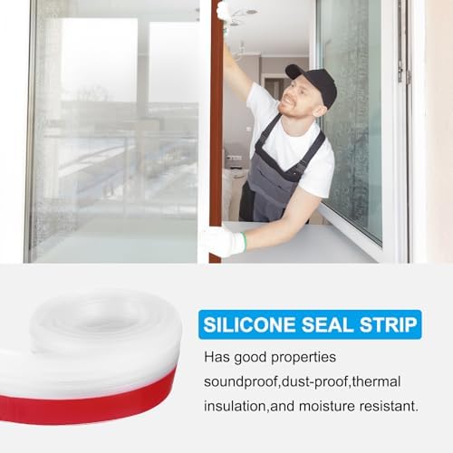 PATIKIL Door Draft Stopper 33FT Transparent Silicone Under Door Seal