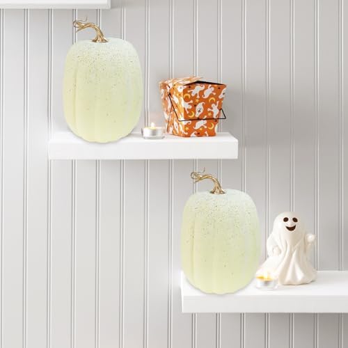 Winlyn 2 Pcs Large Artificial Pumpkins Fall Decor