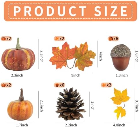 20 PCS Artificial Pumpkin Fall Decor Kit