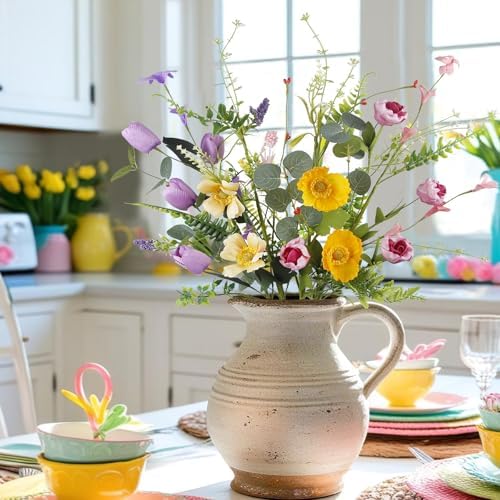 CISDUEO 4 Pcs Artificial Wildflowers Bouquet