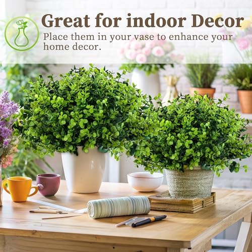 20 Bundle Artificial Boxwood Plants for Decor