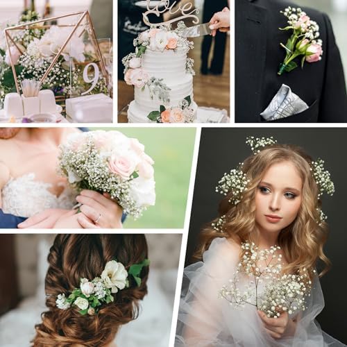 Janinka 100 Pcs Artificial Baby Breath Flowers White