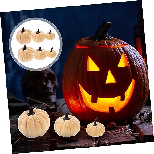 6pcs Artificial Pumpkins for Halloween Decor and Fall Centerpieces