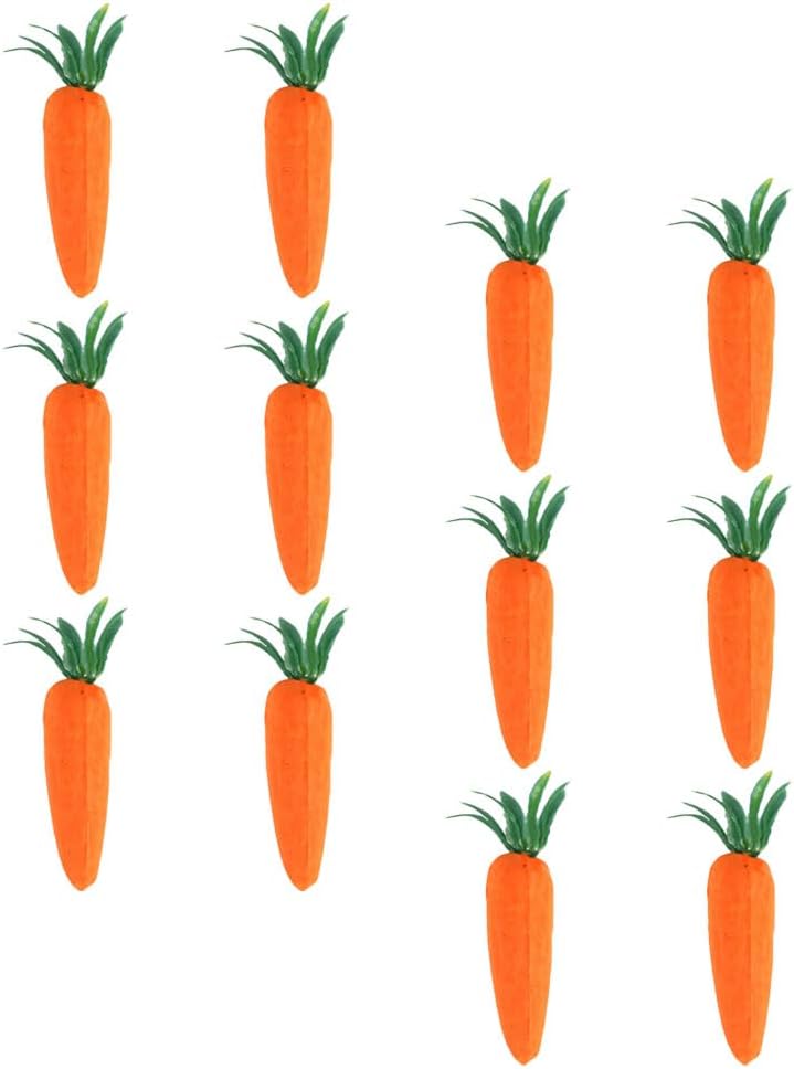 LOGOFUN 24PCS Artificial Carrots for Easter Decor DIY Crafts