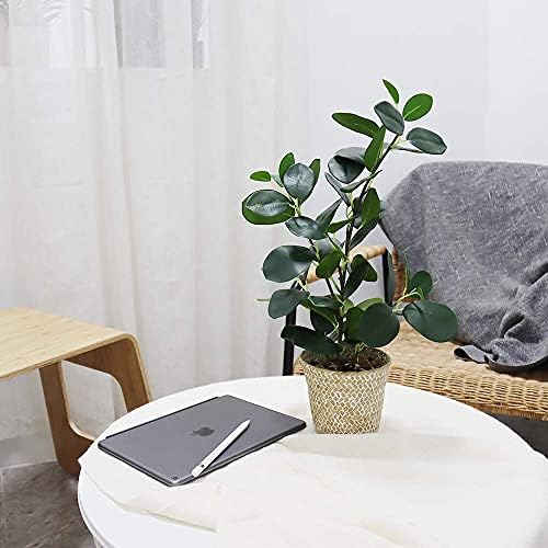 SAROSORA Artificial Ficus Tree with Weaved Pot 20 Inch Green