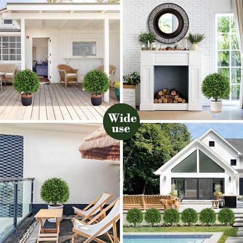 Chillchard Artificial Boxwood Topiary Outdoor 2 Pack Faux Shrubs