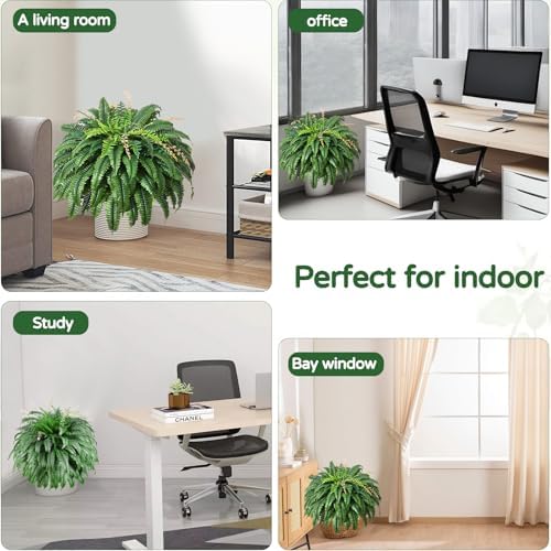 49 Inch Artificial Ferns Set of 2 128 Leaves Each UV Resistant