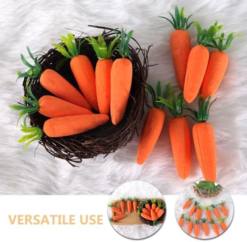 LOGOFUN 24PCS Artificial Carrots for Easter Decor DIY Crafts