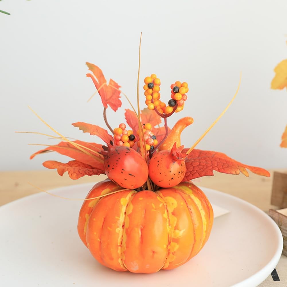 Rustic Harvest White Artificial Pumpkin for Fall Decor