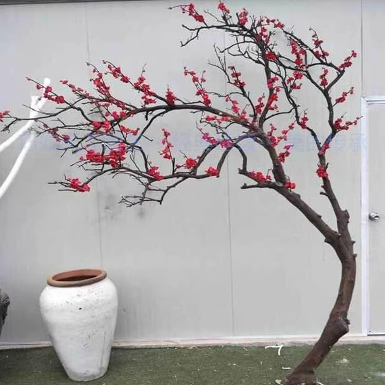 Red Artificial Plum Blossom Tree 1mx08m