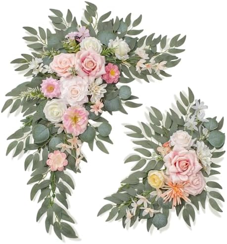 Wedding Welcome Signs Floral Pack of 2 New Pink