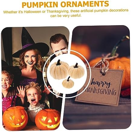 PRETYZOOM 6pcs Artificial Pumpkins Halloween Decor Centerpieces