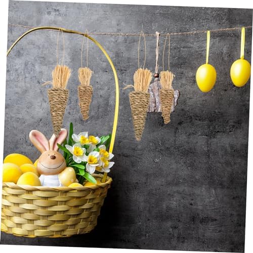 8pcs Woven Carrot Pendant Decorations for Easter