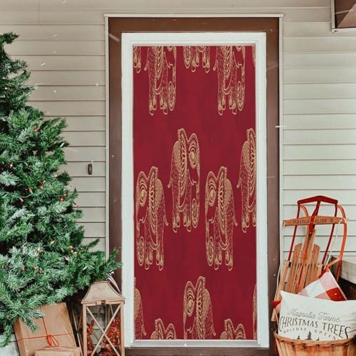 Susiyo Golden Little Elephant Halloween Door Cover