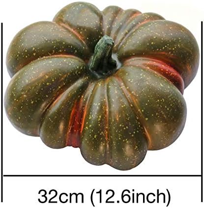 Big Artificial Pumpkin for Fall Decor Green 126inch Handmade