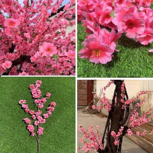 QIUPAI Artificial Peach Blossom Tree 1mx08m