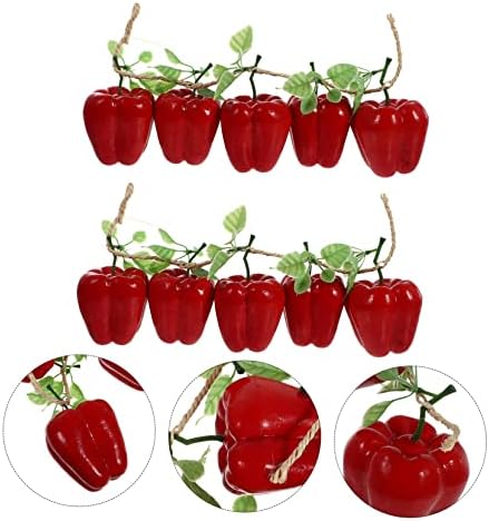 Garneck Realistic Artificial Red Pepper Decorative Pendant