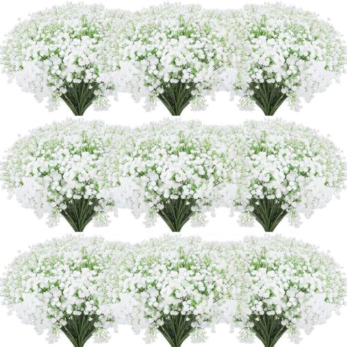 Janinka 100 Pcs Artificial Baby Breath Flowers White