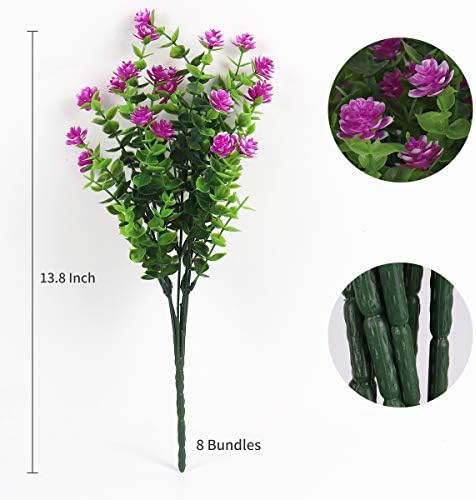 RECUTMS 8 Bundles Fuchsia Artificial Flowers