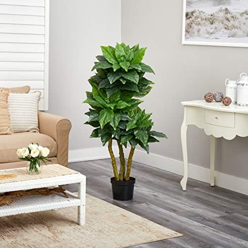 Nearly Natural 5ft UV Resistant Bird Nest Tree Green