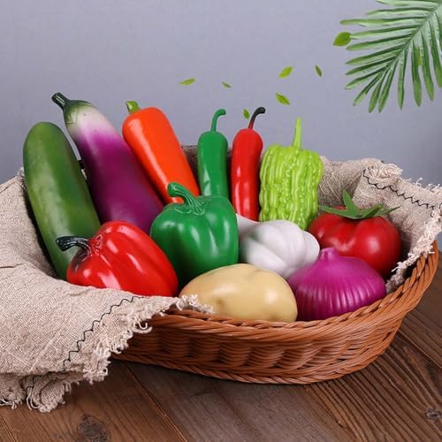6Pcs Realistic Artificial Vegetable Models for Kitchen Display and Photography