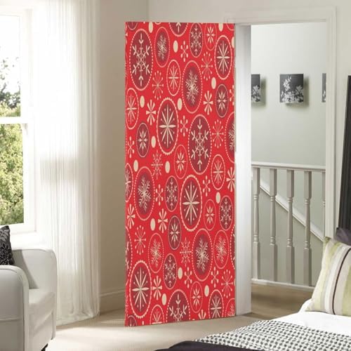 Susiyo Christmas Door Cover with Snowflakes Red Halloween Decor