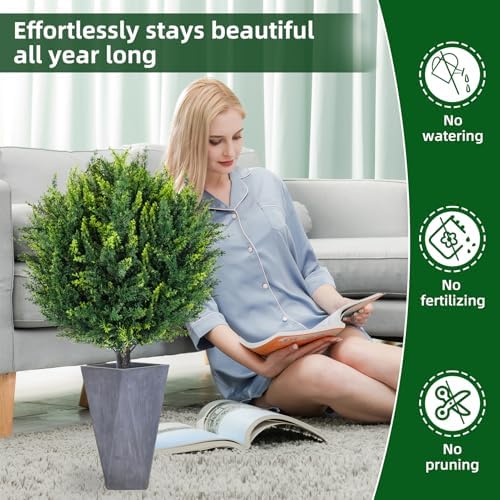 252 Inch Artificial Cedar Topiary 2 Pack