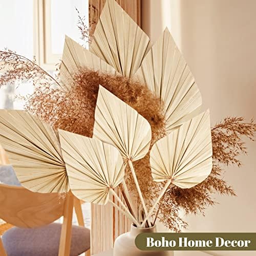 Cenkaiyang 20 Pcs Boho Dried Palm Leaf Spears with Stem