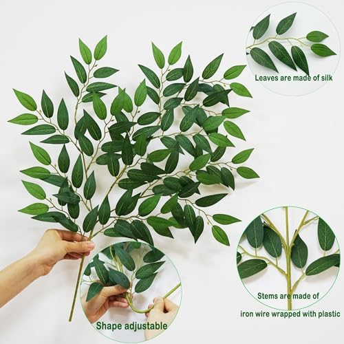 40 Pcs Italian Ruscus Artificial Greenery Stems 68cm Garland