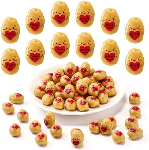 30 Pcs Resin Potato Decor with Positive Affirmations