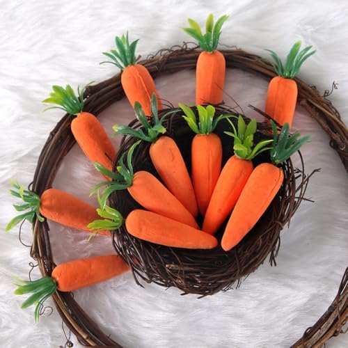 LOGOFUN 24PCS Artificial Carrots for Easter Decor DIY Crafts