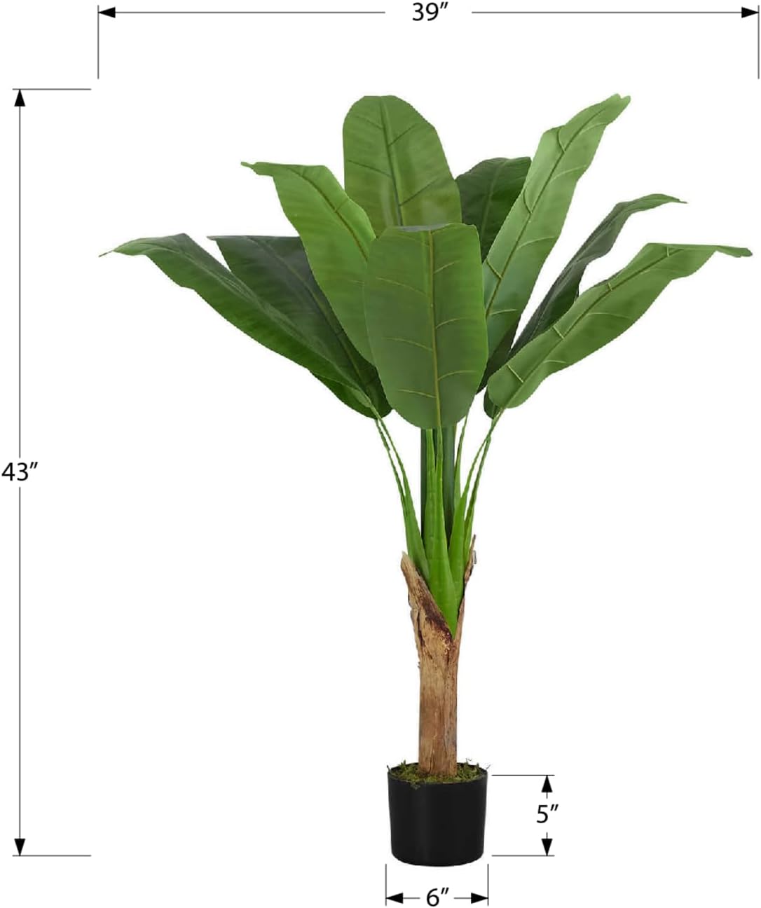 Monarch Specialties I 9567 Artificial Banana Tree 43 Inch