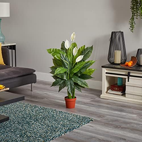 Nearly Natural 42 In Silk Spathiphyllum Artificial Plant