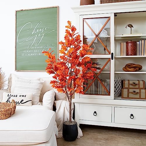 Nearly Natural 5ft Autumn Oak Artificial Fall Tree