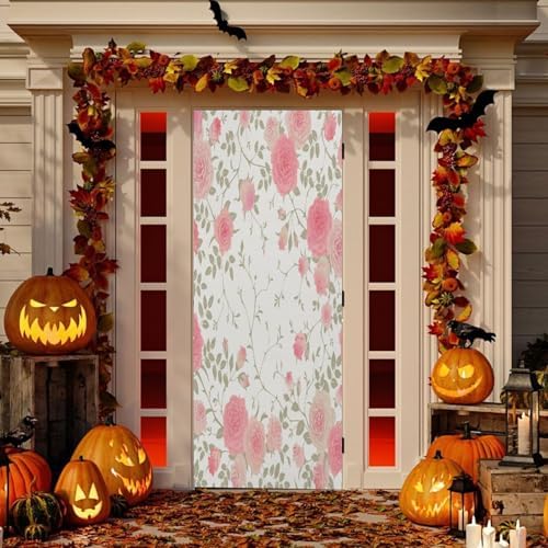Susiyo Floral Vector Halloween Door Cover Stretch Fabric