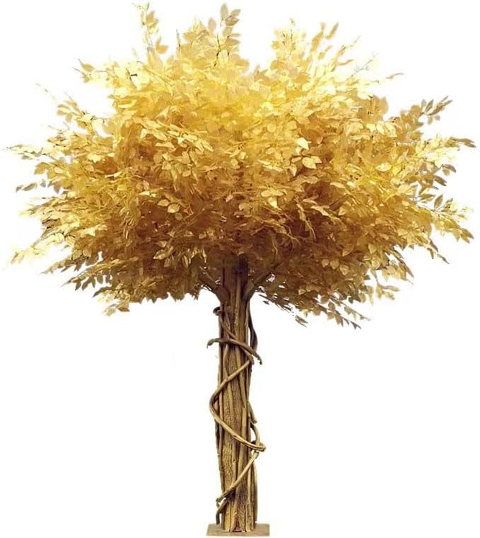 QIUPAI Artificial Gold Banyan Tree for Thanksgiving Decor