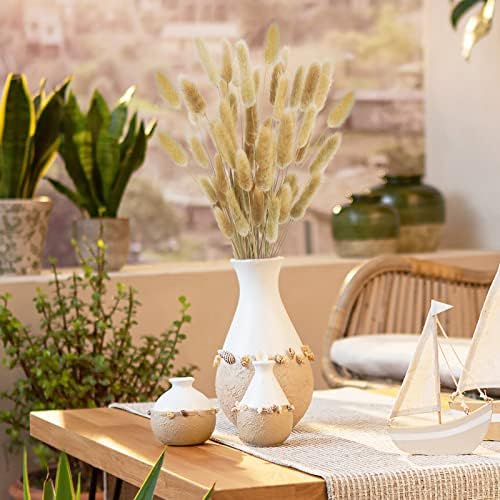 Uieke 17 Inch Natural Bunny Tails Dried Flowers 50 Pcs