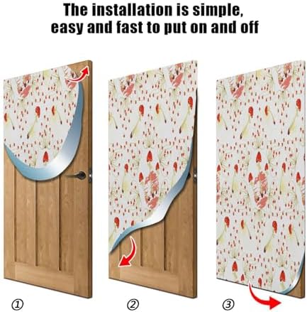 Susiyo Retro Abstract Mushrooms Christmas Door Cover Stretch Fabric 32x79 in