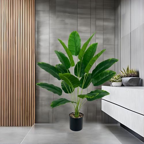 Artificial Bird of Paradise Plant 28 In 18 Trunks Faux Palm Tree