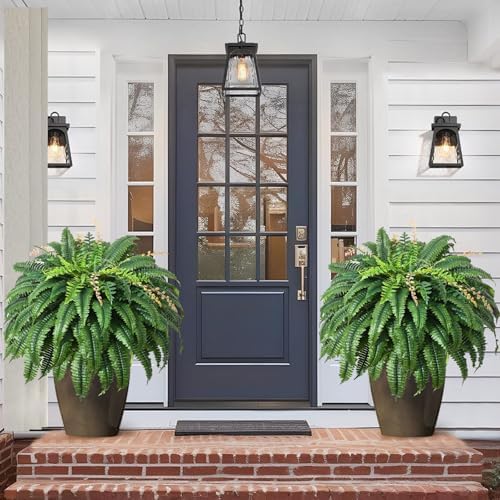 49 Inch Artificial Ferns Set of 2 128 Leaves Each UV Resistant