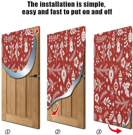 Susiyo Christmas Bell Snowflake Door Cover 32x79 in