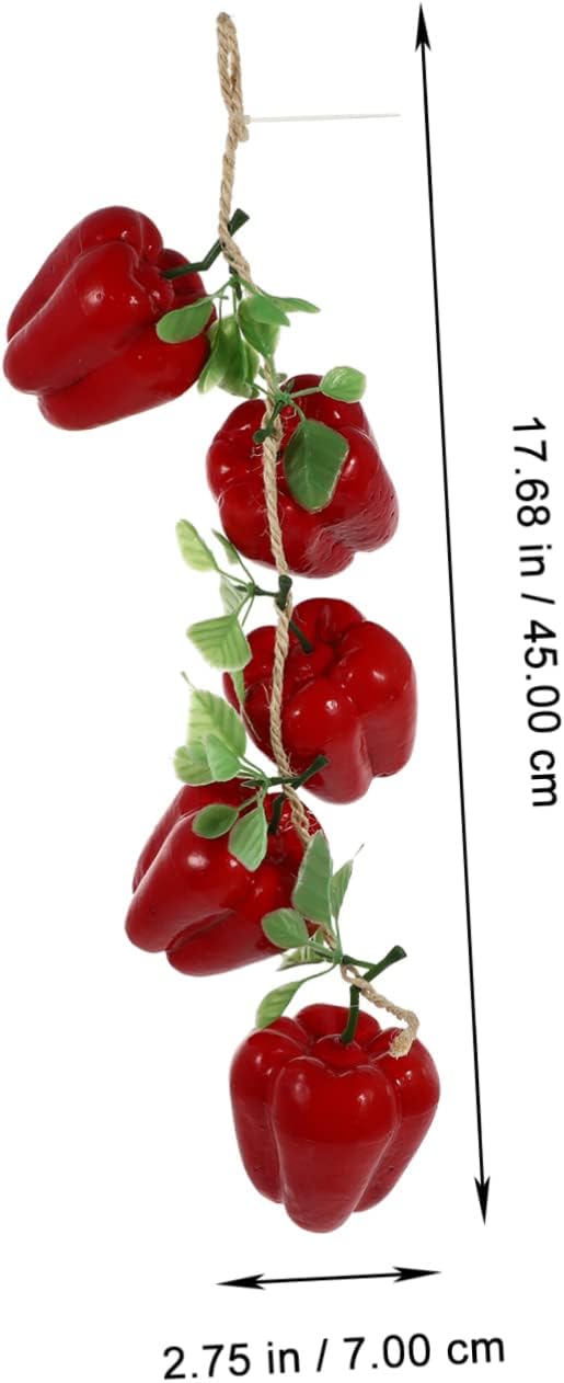 Garneck Realistic Artificial Red Pepper Decorative Pendant