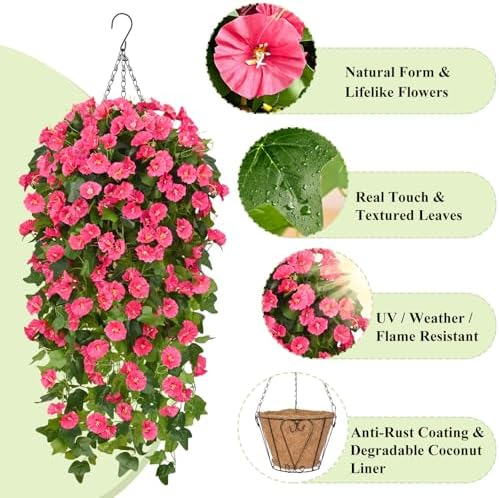 Waipfaru Artificial Hanging Flowers for Outdoor Decor