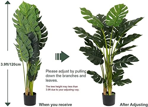 VIAGDO Artificial Monstera Deliciosa Plant 4ft Tall 2 Pack