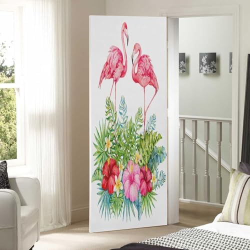 Susiyo Pink Flamingo Halloween Door Cover 32x79 in 1