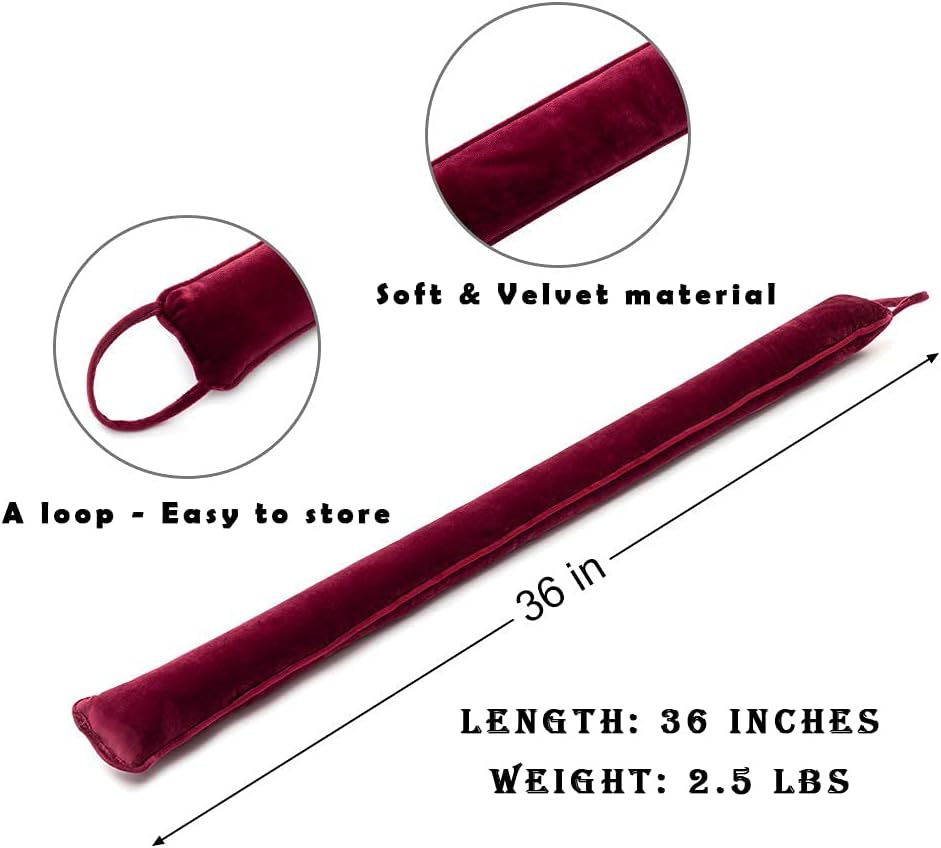 DreamQuil Door Draft Stopper 36 Inch Wine