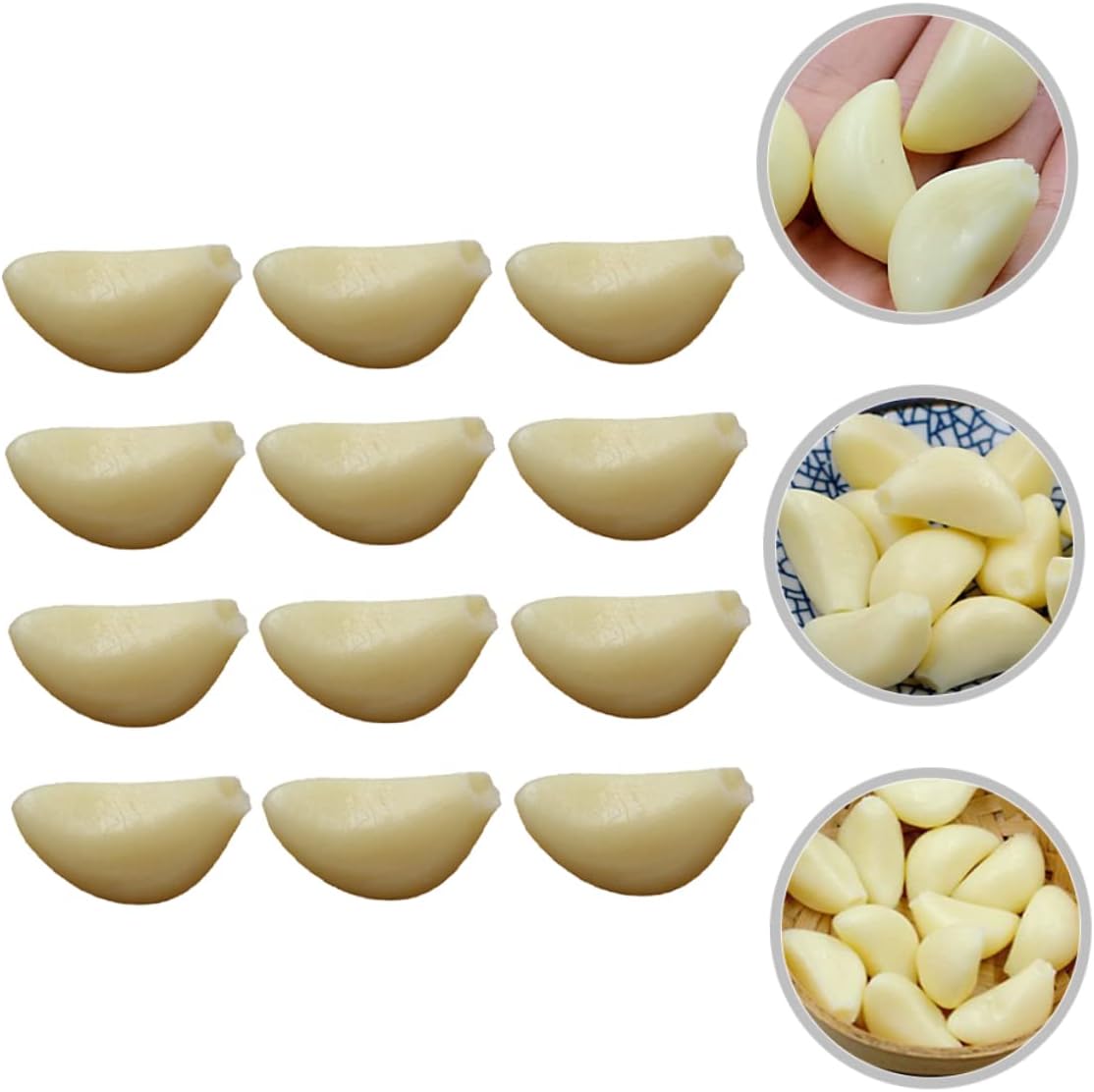 12pcs Lifelike Garlic Clove Toys for Store Display and Photo Props