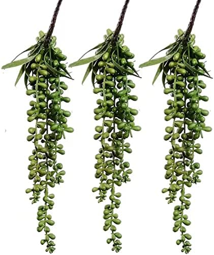 FLIPPED 3 Pack Artificial Plant Succulent Hanging String of Pearls Plants