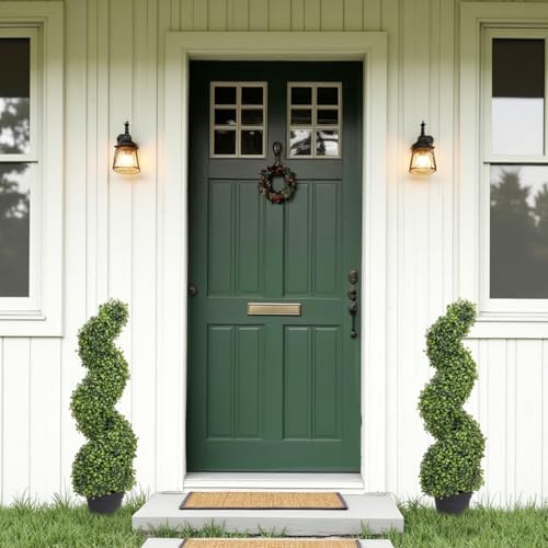 THE BLOOM TIMES 3ft Spiral Boxwood Artificial Trees Set of 2